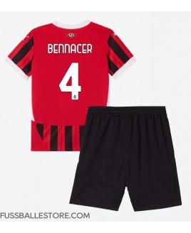Günstige AC Milan Ismael Bennacer #4 Heimtrikotsatz Kinder 2024-25 Kurzarm (+ Kurze Hosen)
